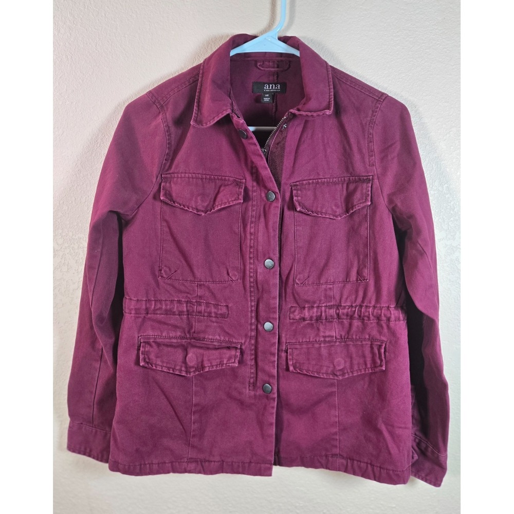 A.N.A Women's New Approach Utility Jacket Size XS Maroon